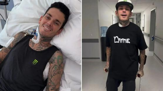 ‘Excuse the robot voice’ – Tai Woffenden posts heroic vid of him leaving hospital less than 3 weeks after being in coma