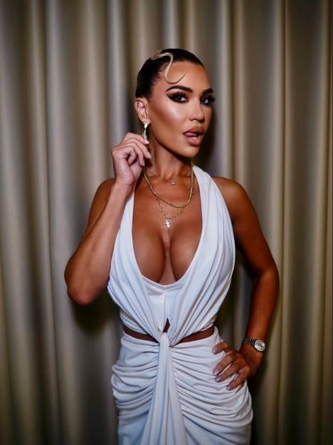 Christine McGuinness posing at the Attitude Awards.