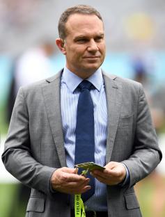 Michael Slater, former Australian cricketer and Channel Nine commentator, at the Boxing Day Test match.