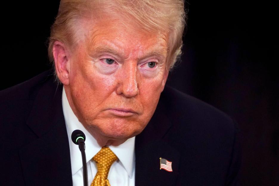 Washington, United States. 23rd Oct, 2025. President Donald Trump during a roundtable with the Homeland Security Task Force at the White House in Washington, DC on Thursday, October 23, 2025.