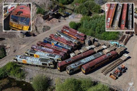 Inside UK’s eerie train graveyard where abandoned locomotives left to rust away for 35 YEARS in ‘terribly sad’ sight