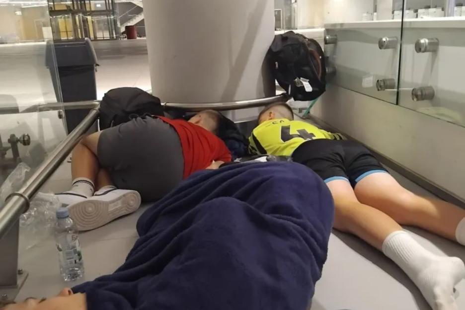 ‘Disgusted’ family left sleeping on airport floor after easyJet flight has to make emergency landing in 650miles away