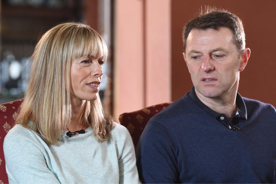 Kate and Gerry McCann seated during an interview.