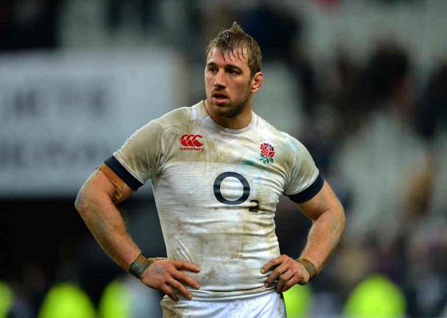 Dejected Chris Robshaw of England leaves the field.
