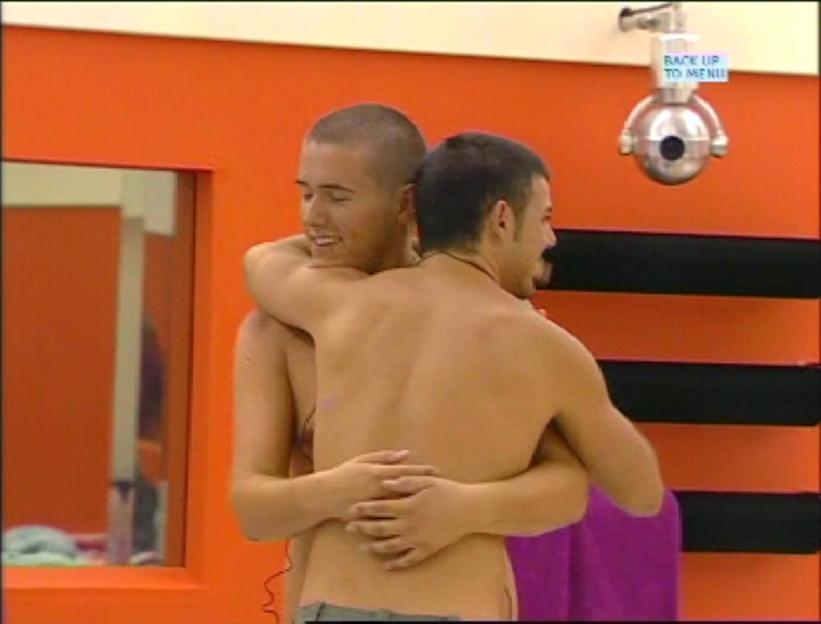 Craig and Anthony hugging on Big Brother.
