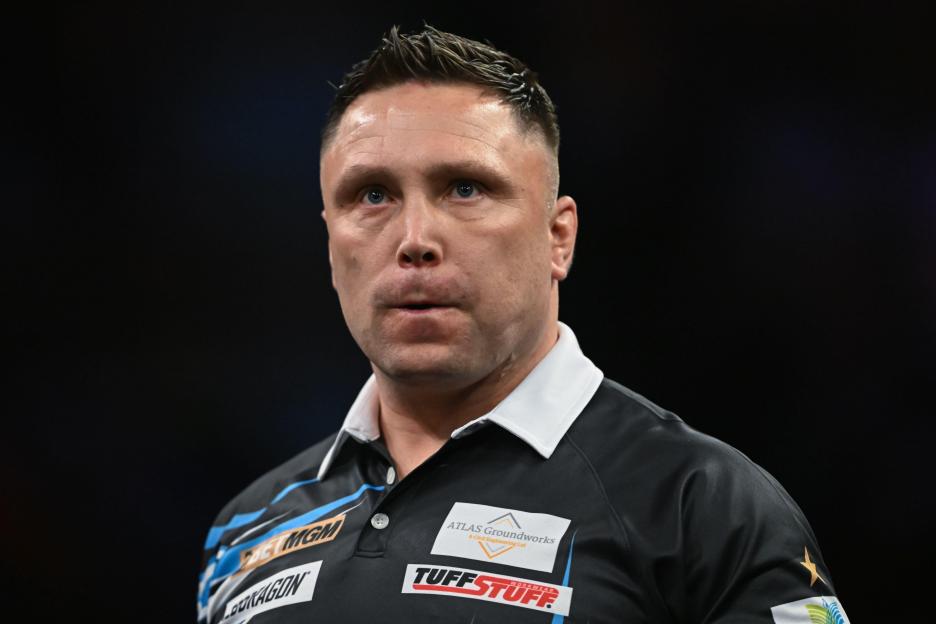 Gerwyn Price at the Darts 2025 BetMGM Premier League.