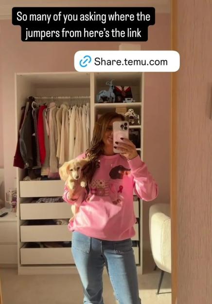 Sue Radford in a pink jumper