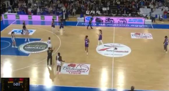 Basketball player scores own goal.