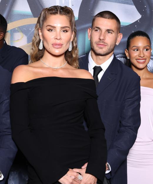 Victoria Triay, Lucas Hernández, Thalyta Silva, and Nuno Mendes at the Paris Saint-Germain Foundation Gala.