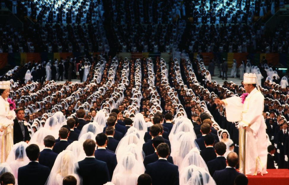 Reverend Sun Myung Moon Performing Massive Wedding Ceremony