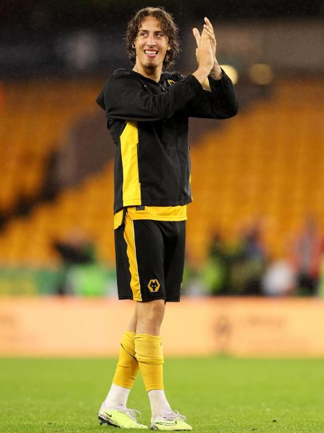 Fabio Silva, Wolves footballer, applauding.
