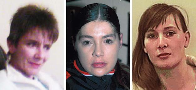 Photos of Susan Rushworth, Suzanne Blamires, and Shelley Armitage, murder victims.