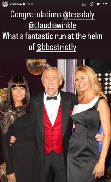 Image of Vernon Kay paying tribute to his wife Tess Daly after leaving Strictly Come Dancing.