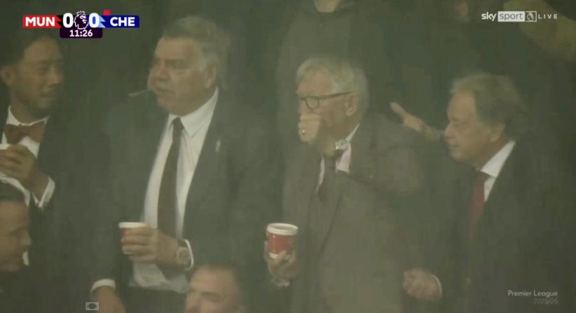 Fans can’t believe who Sir Alex Ferguson is sitting next to at Old Trafford for massive Man Utd vs Chelsea game