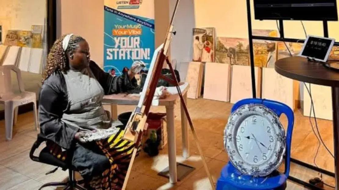 Nigerian lady embarks on 150-hour paint-a-thon to break Guinness World Record