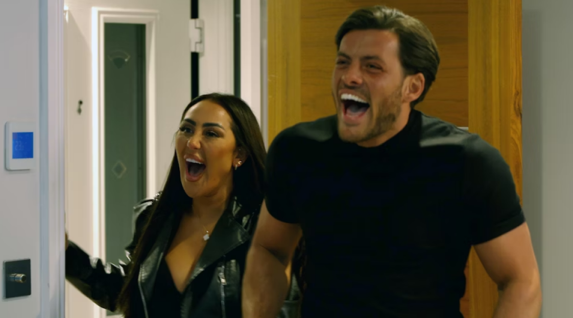 Sophie Kasaei and Jordan Brook laughing.
