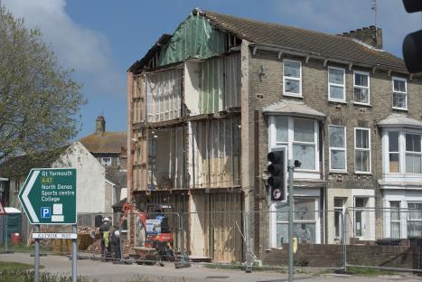 Demolition of a house.