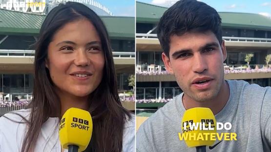 Carlos Alcaraz claims he ‘will do whatever she wants me to do’ in revealing Emma Raducanu interview after Wimbledon win