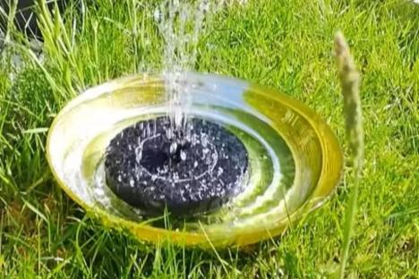 I turned an old pot into a water feature with a £5 Home Bargains buy – it costs nothing to run & looks pretty in the sun