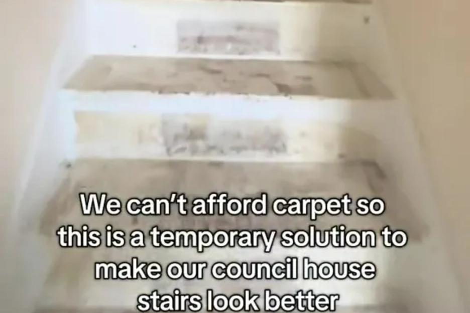 I couldn’t afford carpet in my council house but transformed the stairs with a £7 Amazon buy – it looks so fresh now