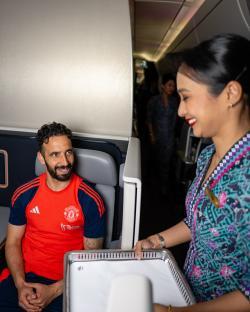 Ruben Amorim of Manchester United on a flight.
