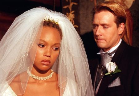Fiona Middleton and Alan McKenna at a wedding, from Coronation Street.
