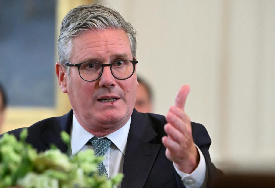 Keir Starmer speaking at a meeting with European leaders.