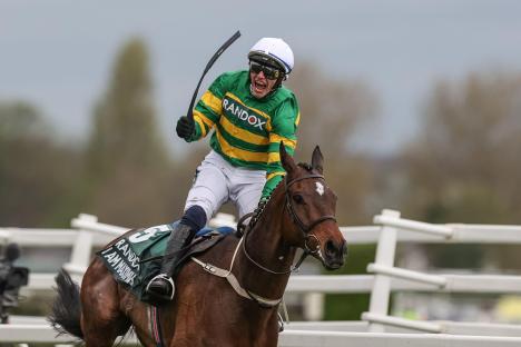 Jockey Paul Townend winning the Randox Grand National Handicap Chase on I Am Maximus.