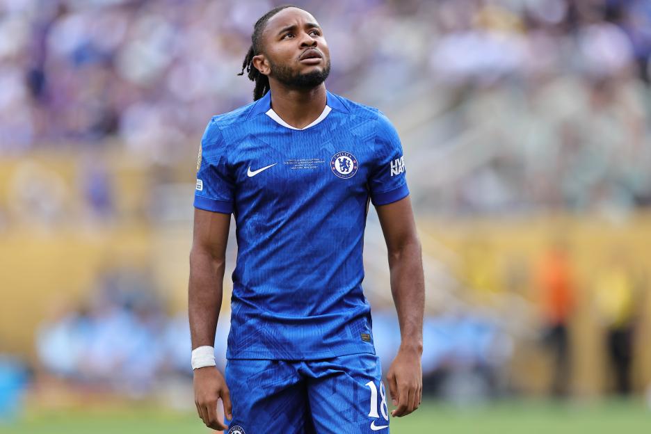 Christopher Nkunku of Chelsea during a soccer match.