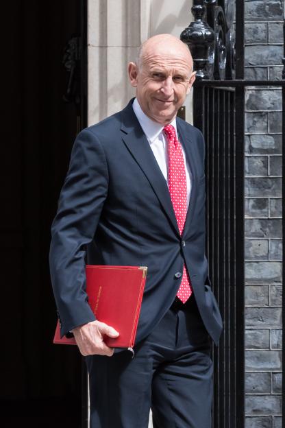 John Healey, Secretary of State for Defence, leaving 10 Downing Street.