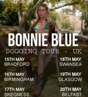 Bonnie Blue's UK Dogging Tour dates.