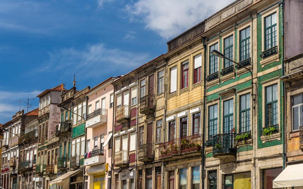 Residential buildings in Porto, Portugal.