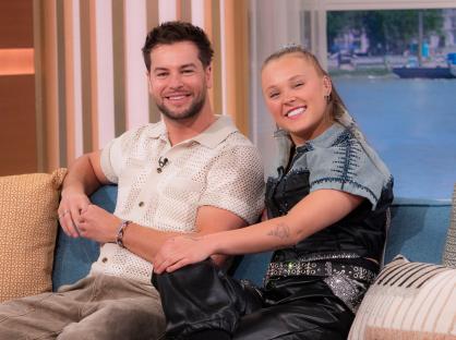 Chris Hughes and JoJo Siwa on a TV show.