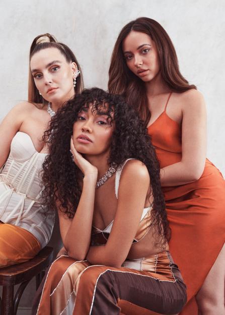 Perrie Edwards, Jade Thirlwall and Leigh-Anne Pinnock of Little Mix posing for Glamour Magazine.