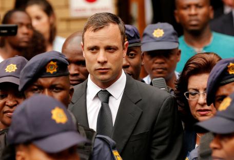 Oscar Pistorius leaving the North Gauteng High Court.
