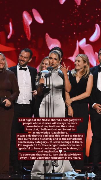 Molly Mae holding an award at the NTAs.