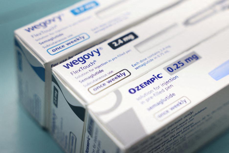 Boxes of Ozempic and Wegovy manufactured by Novo Nordisk
