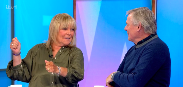 Linda Robson and Martin Clunes on a TV show.