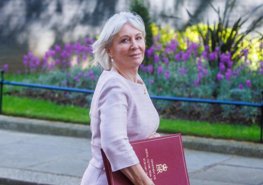 Nadine Dorries, Secretary of State for Digital, Culture, Media and Sport, at a Cabinet meeting.