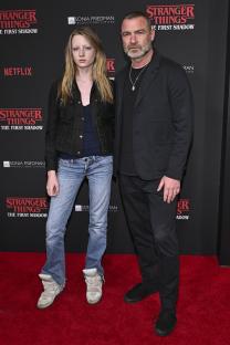 Kai Schreiber and Liev Schreiber at the Stranger Things: The First Shadow Broadway opening night.