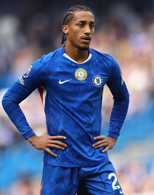 Joao Pedro of Chelsea in a blue uniform.