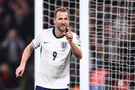 LONDON, ENGLAND - MARCH 24: Harry Kane of England celebrates their second goal during the FIFA World Cup 2026 European Qualifier between England and Latvia at Wembley Stadium on March 24, 2025 in London, England. (Photo by Jacques Feeney/Offside/Offside via Getty Images)