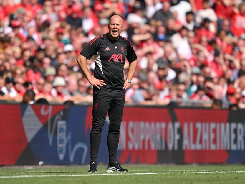 Arne Slot, Liverpool's head coach, at a football match.