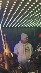 Chris Brown at a nightclub.