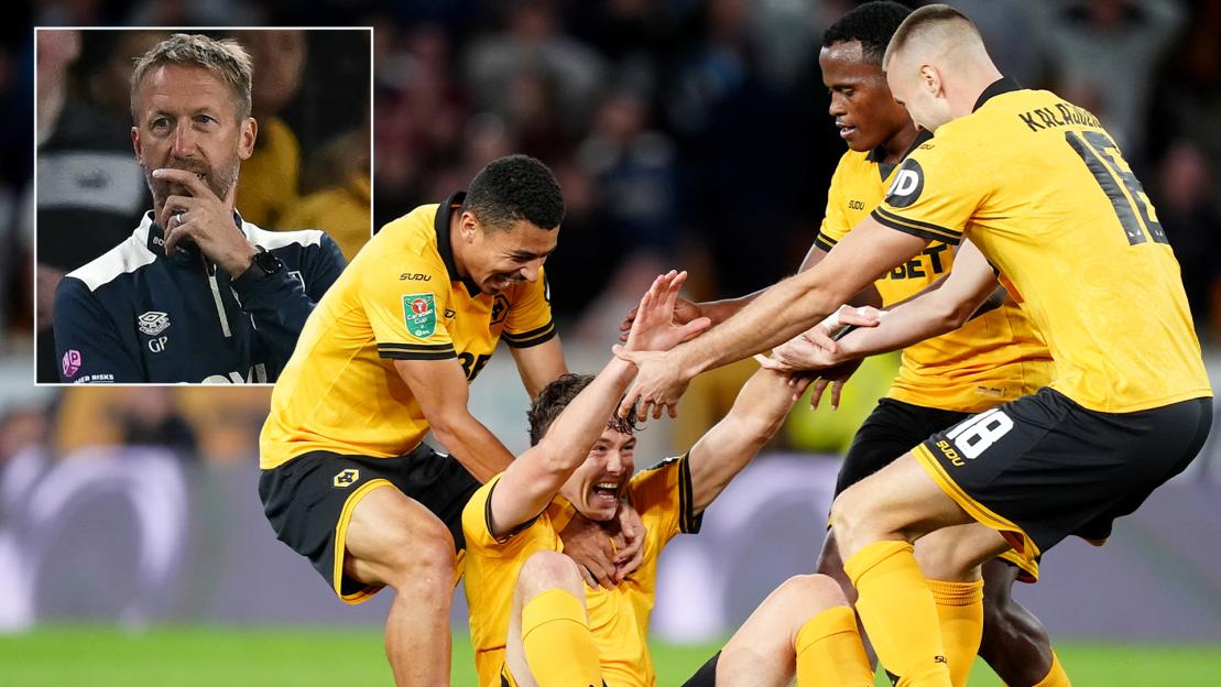 Wolves 3 West Ham 2: Graham Potter under immense pressure as Hammers crash out of Carabao Cup with 115 seconds of chaos
