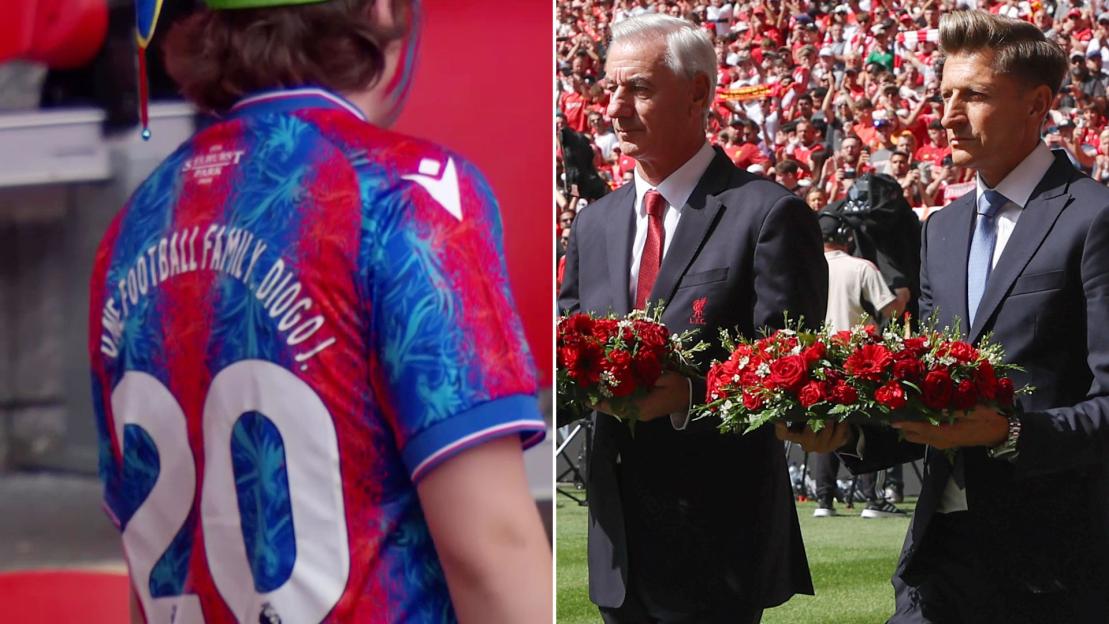 Liverpool and Palace’s emotional tribute to Diogo Jota cut short after shouts from crowd before Community Shield