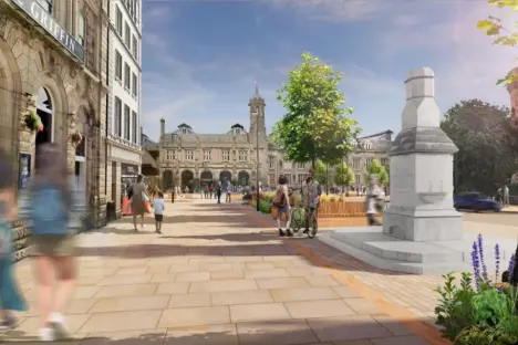 Illustration of Carlisle Station's redesigned public square.