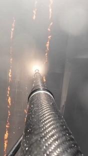 Dramatic moment firefighting drones tackle huge skyscraper blaze as flames engulf 500ft building in heart-pounding drill