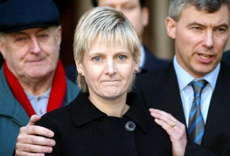 Sally Clark and her husband at the High Court after her appeal.