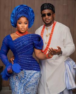 This Blue Look on Veekee James & Femi Atere Is Giving Culture, Love & Style!
